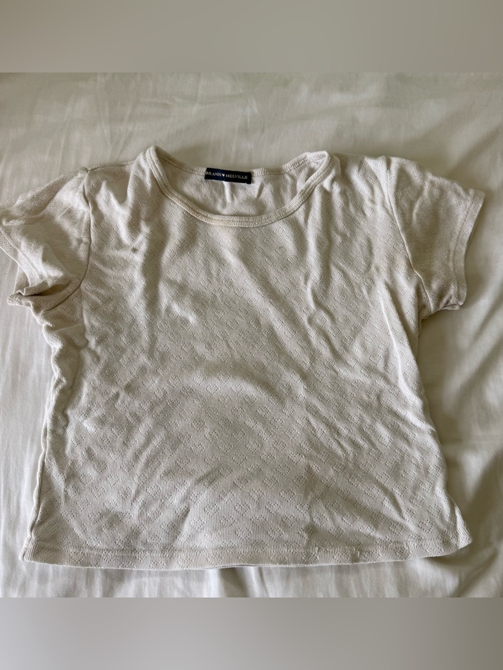 Brandy Melville Pointelle Hearts Shirt